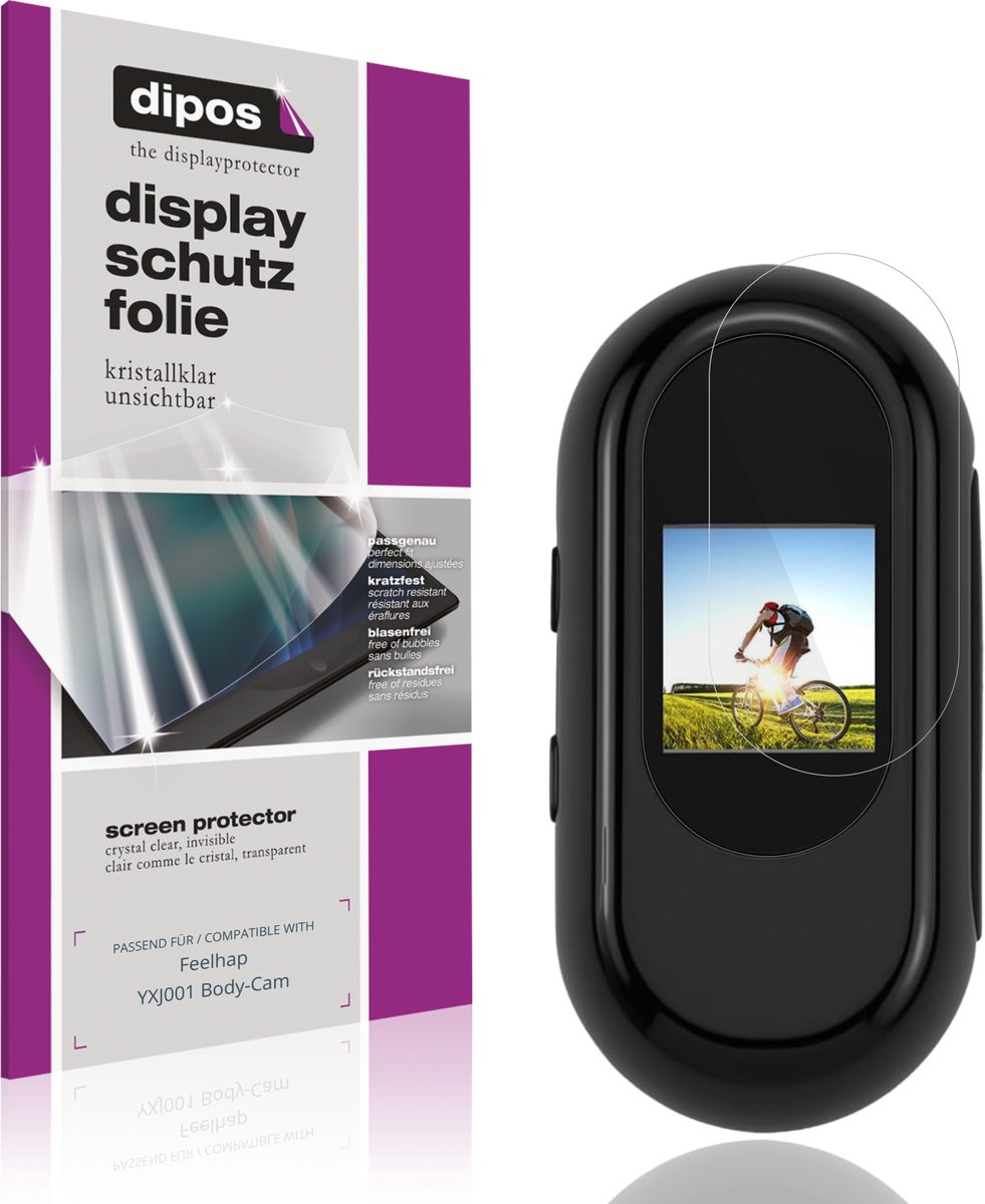dipos – 4x Beschermfolie geschikt voor Feelhap YXJ001 Body-Cam | Krasbestendige & heldere Screenprotector Ultra-Thin