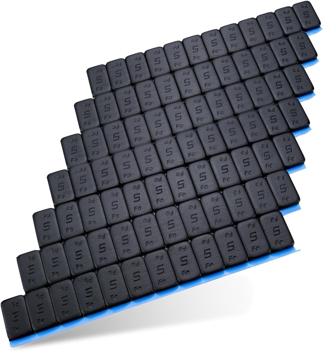 SnelShoppen - Balancerende Gewichten Set 12 Stuks, 5 g, Hechting, Staal, Corrosiebestendig, Zwart, Ideaal voor Auto, Fiets, Sport