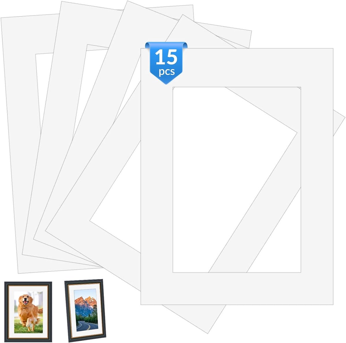 15 Stuks Passe-Partout Karton Wit 30 x 40 cm voor Foto's en Presentatie