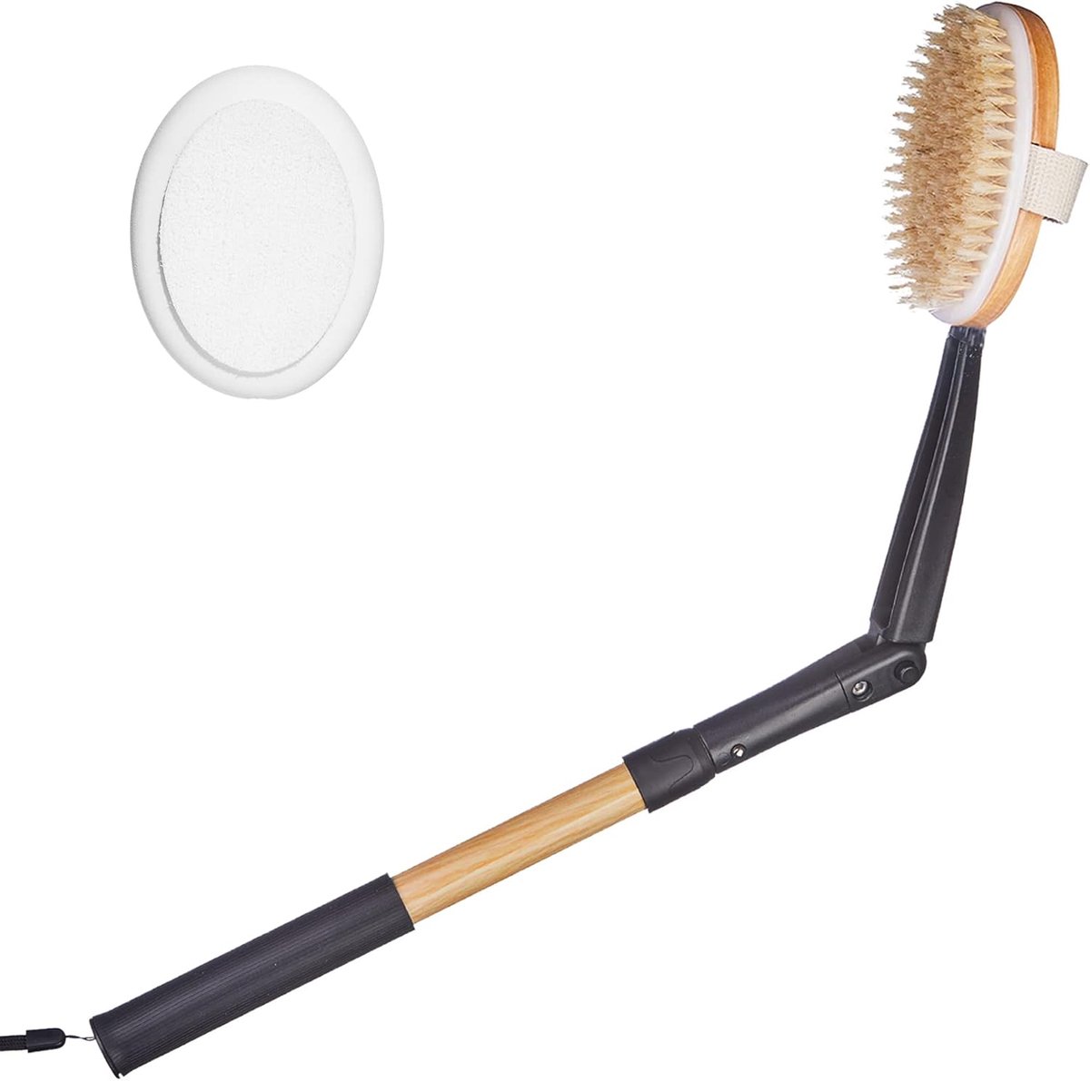 SnelShoppen - 2 in 1 Lichaamsborstel Lotion Applicator - Achterborstel Badborstel Doucheborstel met Lange Handgreep - Verbeter Huidgezondheid en Bloed