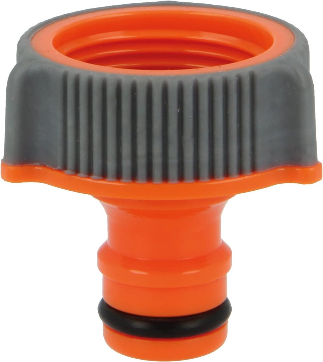 SnelShoppen - Tap en tuinslang adapter - 3/4" - Snel en gemakkelijk wateraansluiting - Vorst- en UV-bestendig - ABS plastic en rubber - Oranje en grij