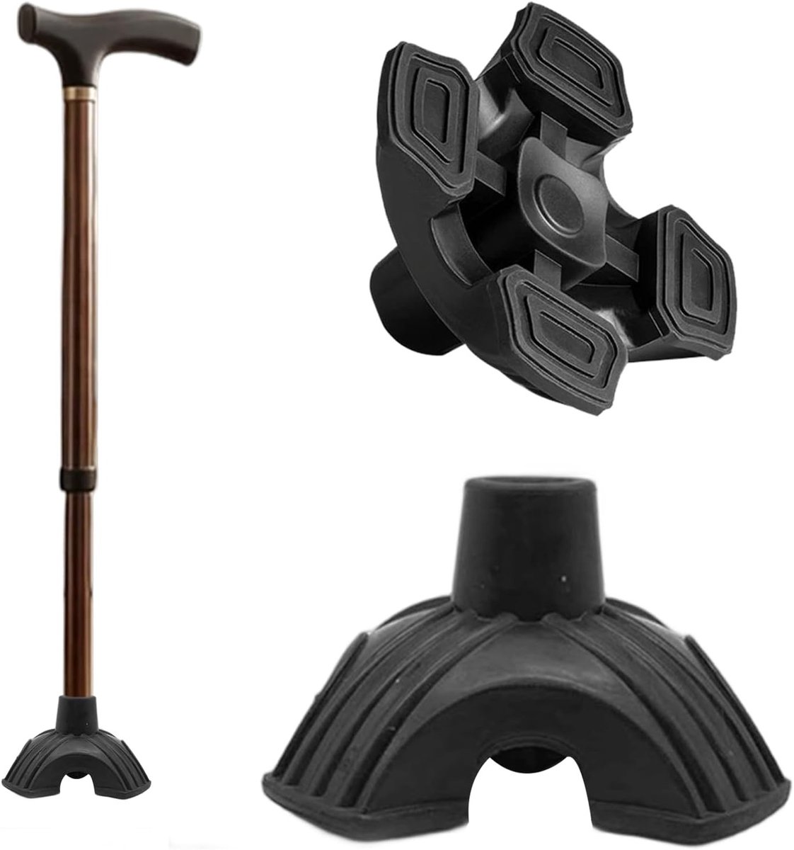 Rubberen uiteinden voor wandelstokken, 19 mm antislip rietpunten, vervangende voeten en zelfstaande krukpunten voor extra grip en stabiliteit