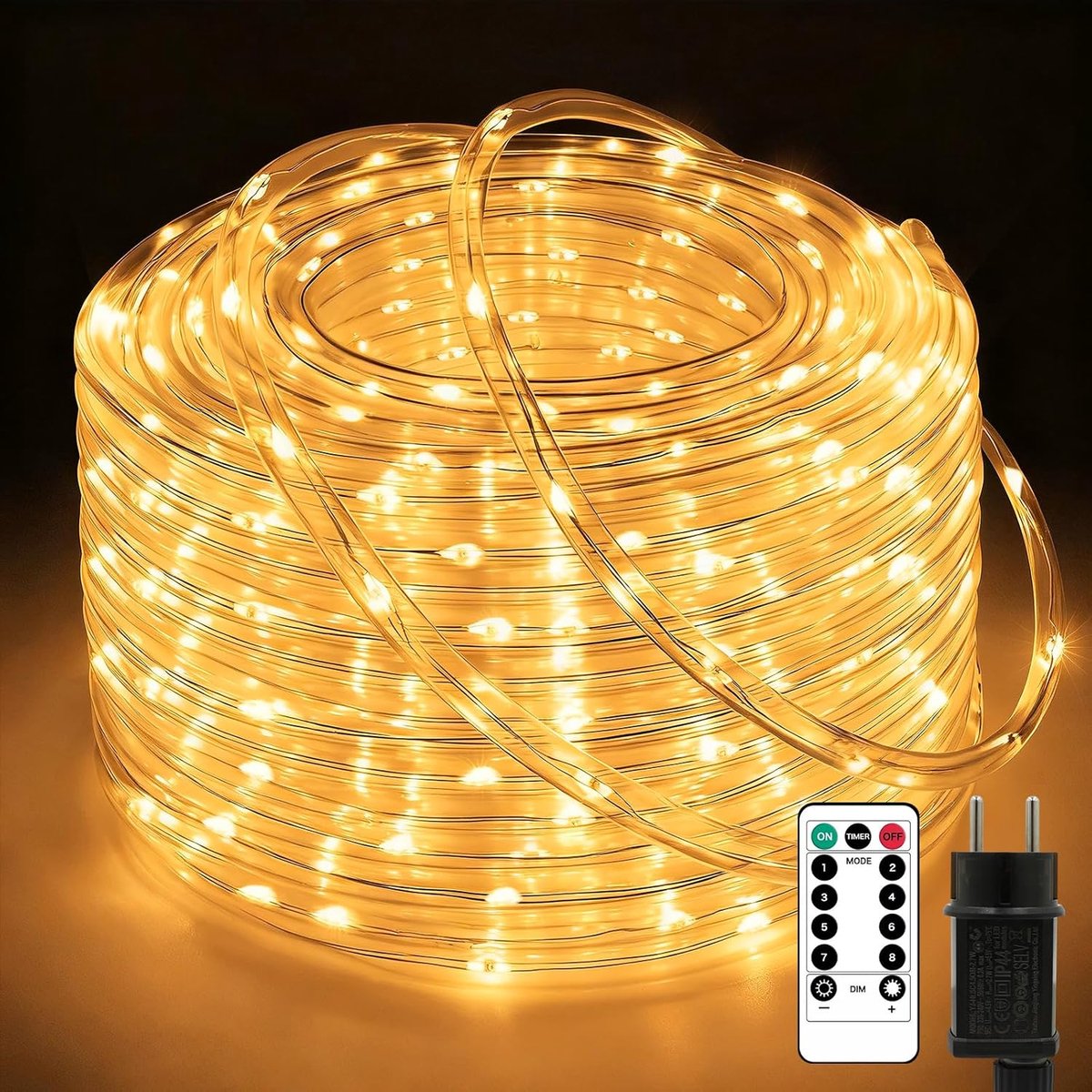 SnelShoppen - 20 m 400 LED Fairy Lights Buitenverlichting IP65 Waterdicht met Afstandsbediening, 8 Modi Dimbaar, Extra Dikke 7.5 mm Slinger voor Kerst