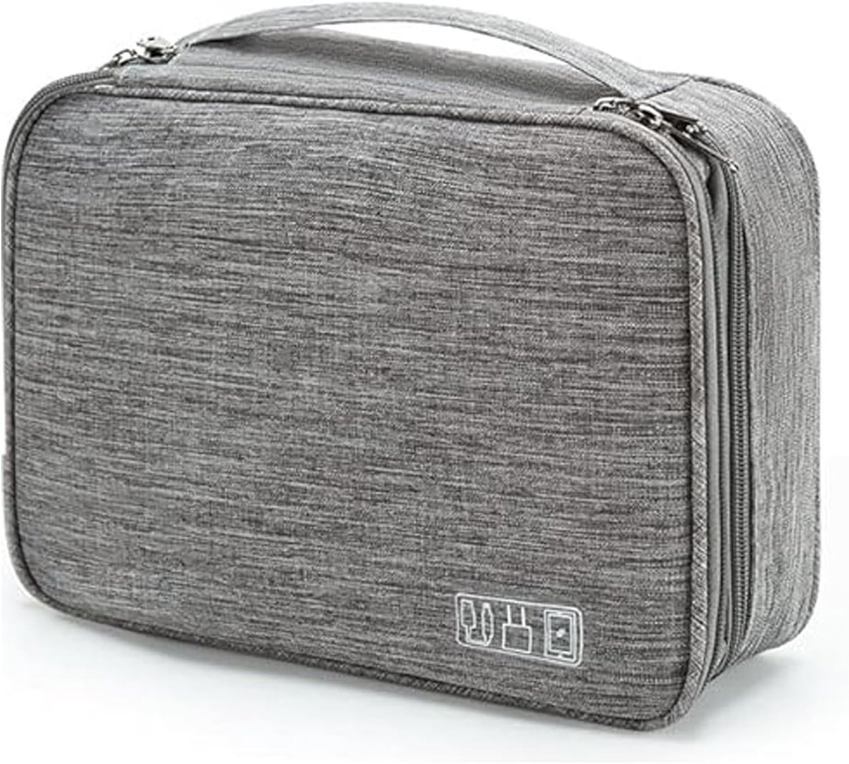 SnelShoppen - Cable Organizer Bag - Elektronica Accessoire Organizer - Reis Kabel Organizer voor Powerbank, Camera, iPad, Geheugenkaarten - Grijs - Co