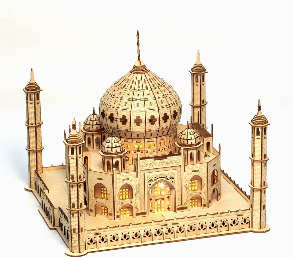 SnelShoppen - Taj Mahal 3D Houten Puzzel Model Bouwpakket - DIY Assemblage - Houten Jigsaw Puzzel - Creatief Knutselset voor Volwassenen en Tieners -