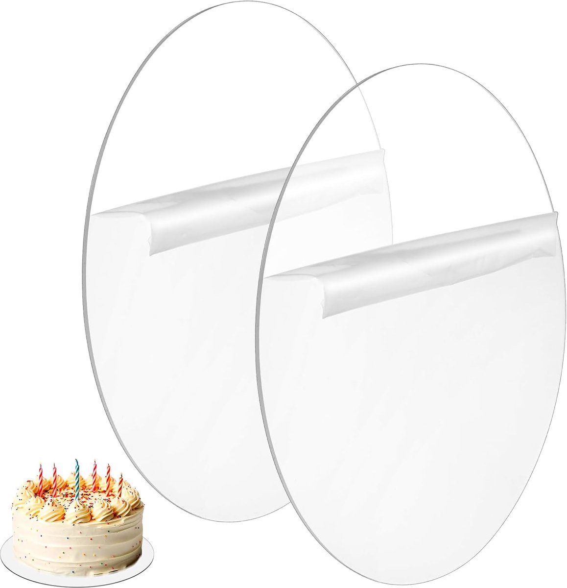 SnelShoppen - 2 Stuks Transparante Acrylaat Taartplateau 20cm - Professionele Cake Platen voor Decoreren, Transporteren en Presenteren van Taarten - I