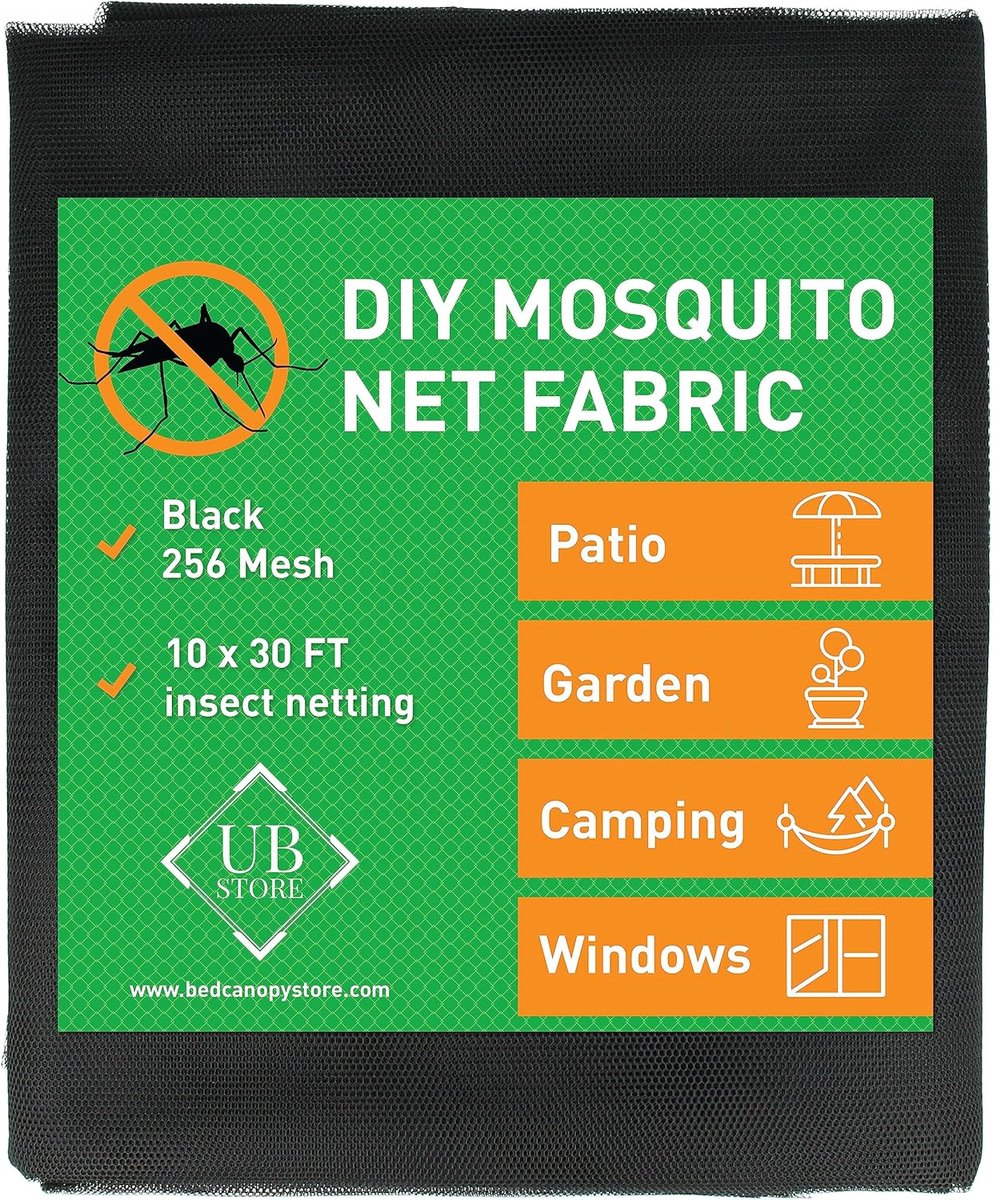 SnelShoppen - Zwart DIY Muggennet Stof | 3x9 Meter Gaas | Insectenbescherming voor Tuin, Terras, Buiten & Ramen | Mesh Scherm Barrière