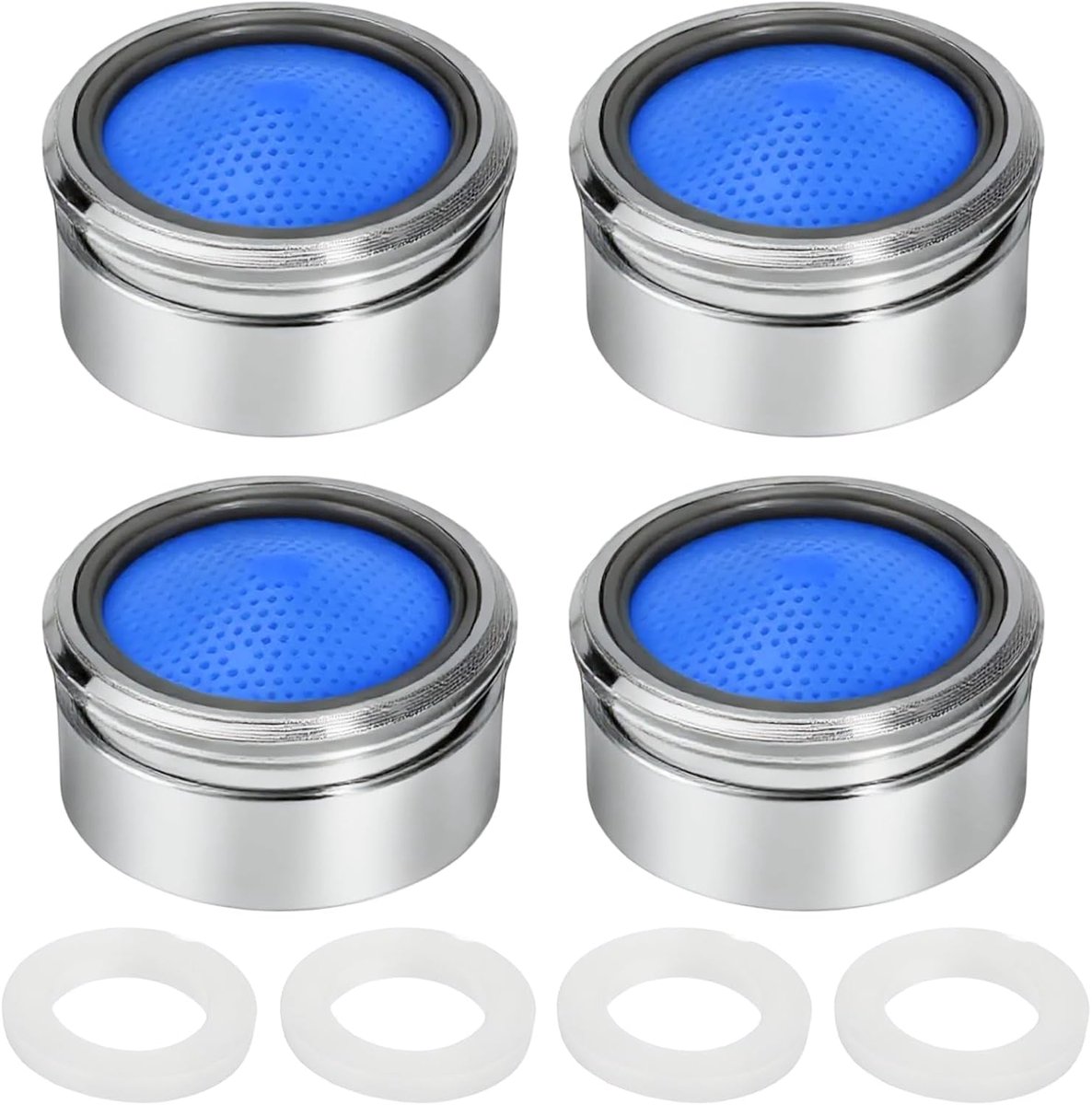 SnelShoppen - 4 Stuks M22 Straalregelaar met Afdichting en ABS-Filter - Waterbesparende Kraanzeef Anti-Spatten voor Keuken, Badkamer en Bar - Duurzaam