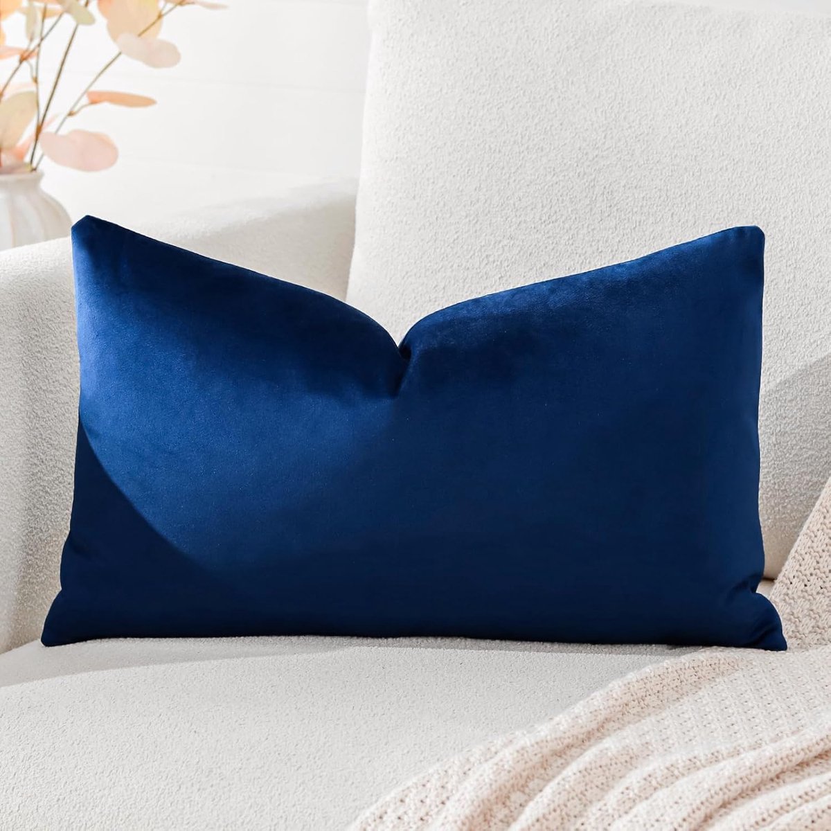 SnelShoppen - Luxe Velvet Kussenhoezen 30x50cm - Super Zacht Decoratief voor Sofa, Slaapkamer, Auto - Navy Blauw - Perfect voor Feest en Thuisgebruik