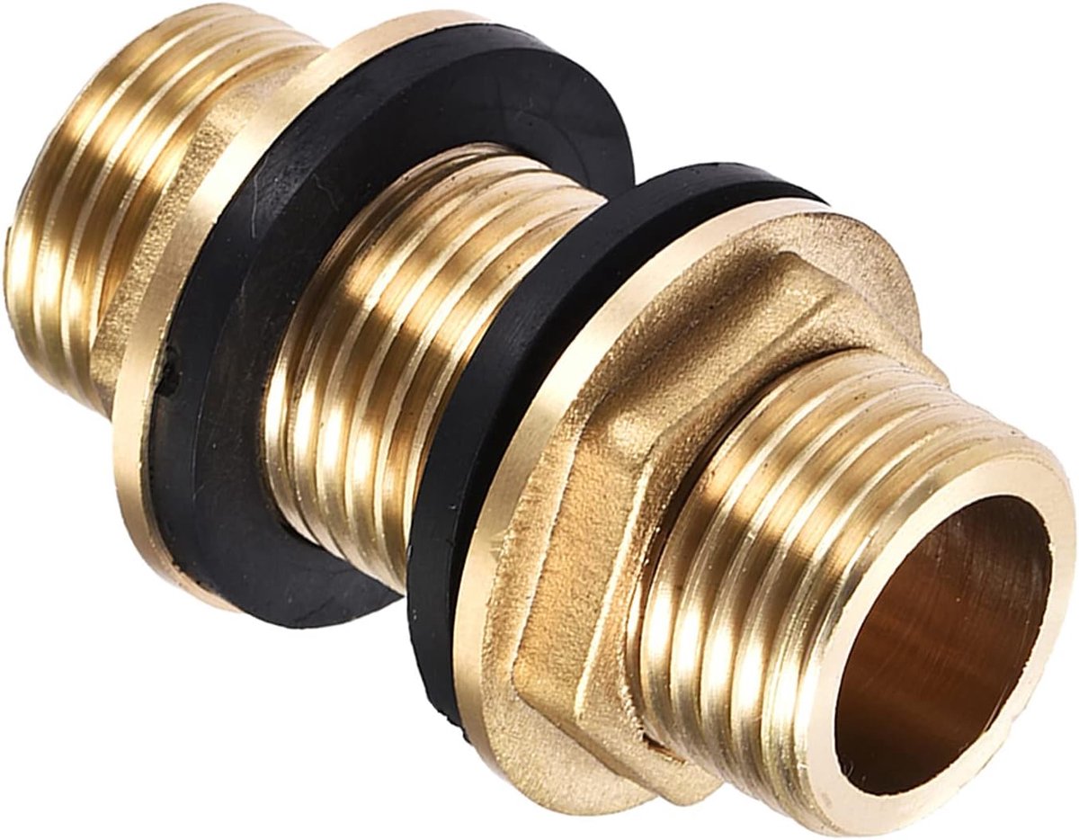 SnelShoppen - QUARKZMAN G 1/2 Mannen Douchecabine, 1 Stuk, Messing, Adapter met Siliconen, Waterreservoir Seal, Ingang, Uitgang