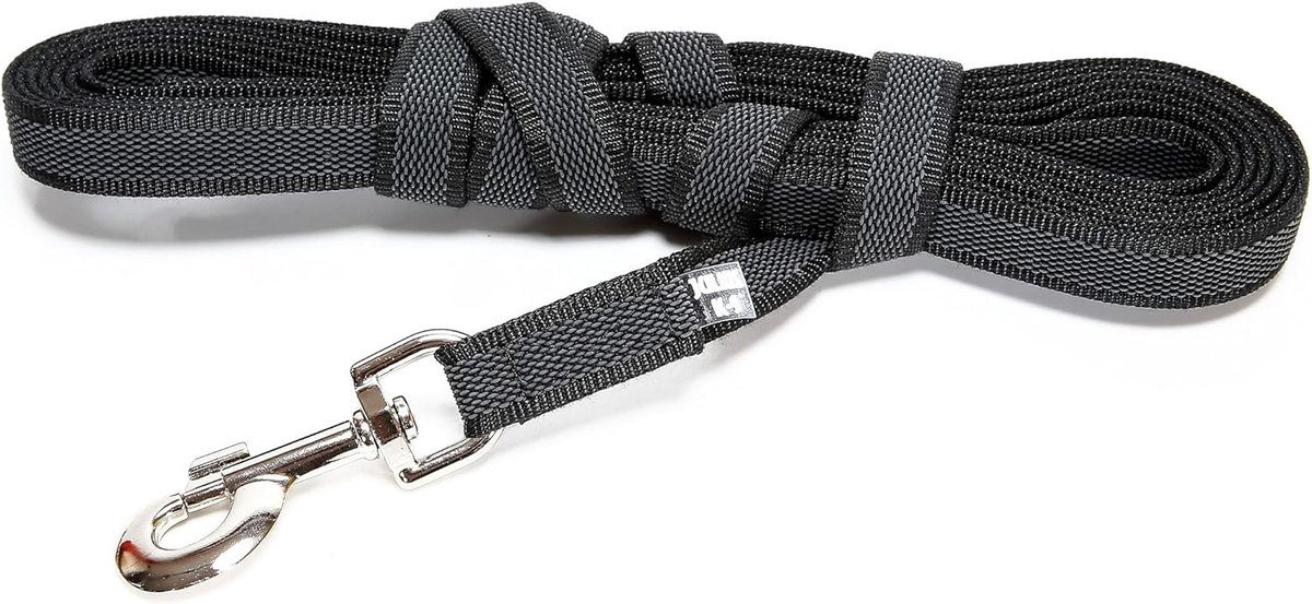 SnelShoppen - Duurzame Textiel Elastische Lijn 14mm x 10m met Lus, Zwart-Grijs, Perfect voor Camping, Buitenactiviteiten en Tuingebruik