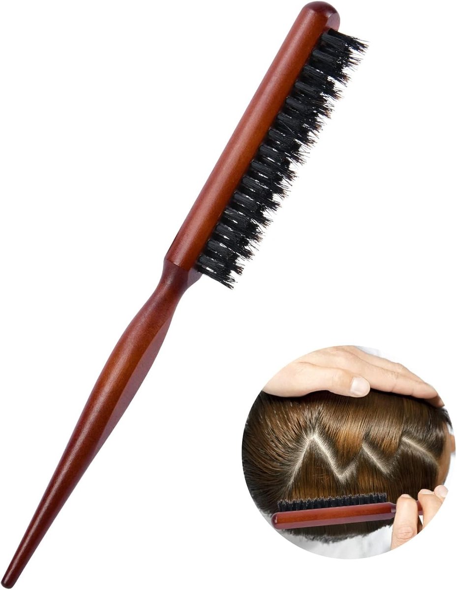 SnelShoppen - Professionele Teasing Borstel voor Volumineus Haar, Massage Borstel met Staart, Haren Stylen en Gladden, Ideaal voor Salongebruik en Thu