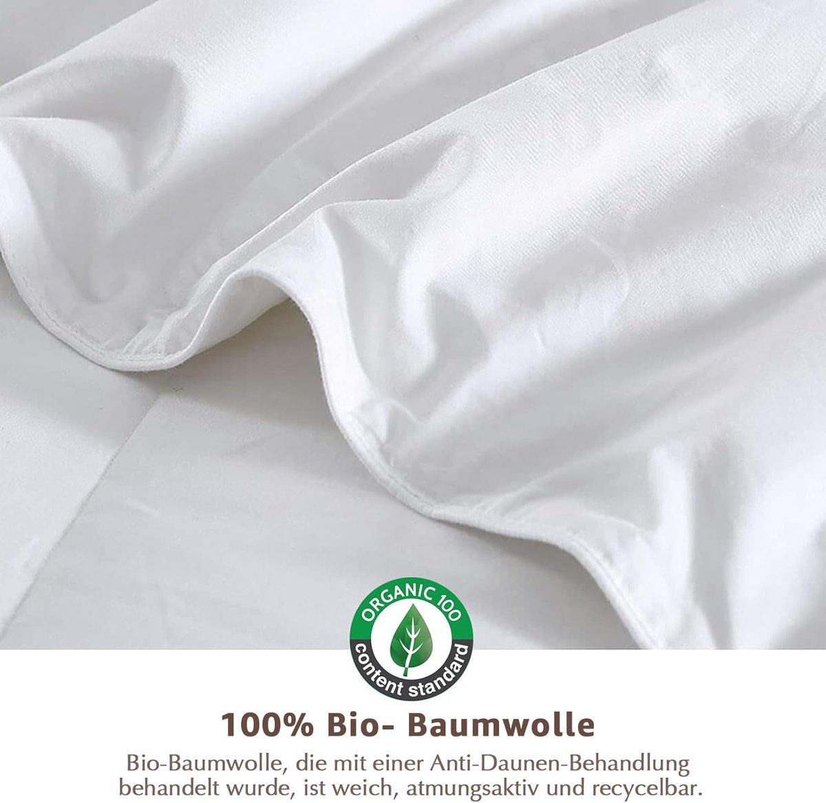 SnelShoppen - All Year Round Donzen Deken 135 x 200 cm - Oeko-Tex RDS Goedkope Duvet van 100% Katoen - Ademend en Ondersteunend - Ideaal voor Elk Seiz