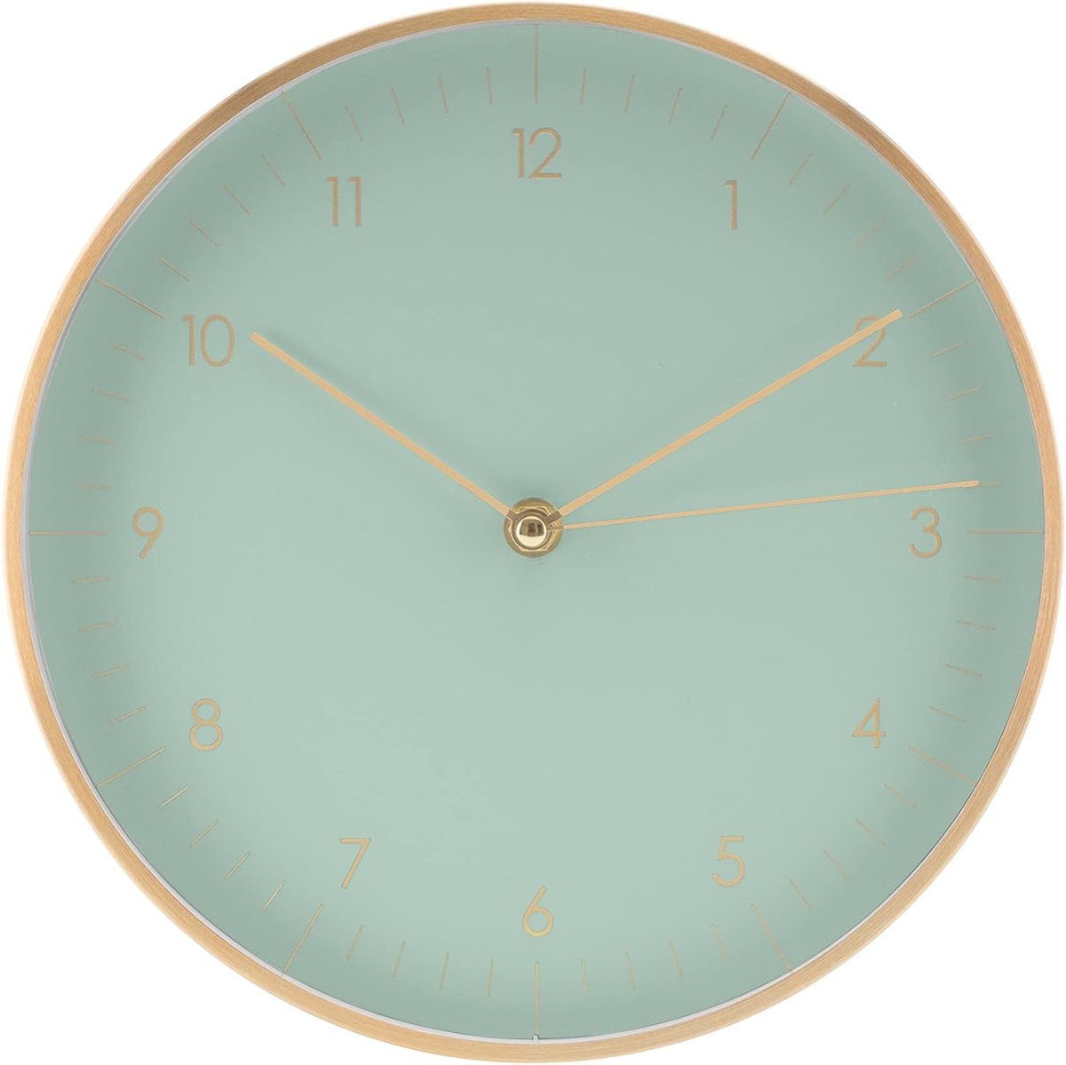 SnelShoppen - Stijlvolle Quartz Wandklok 24 cm met Stille Beweging, Minimalistisch Scandinavisch Design, Mint Groen, Decoratie voor Interieur Liefhebb