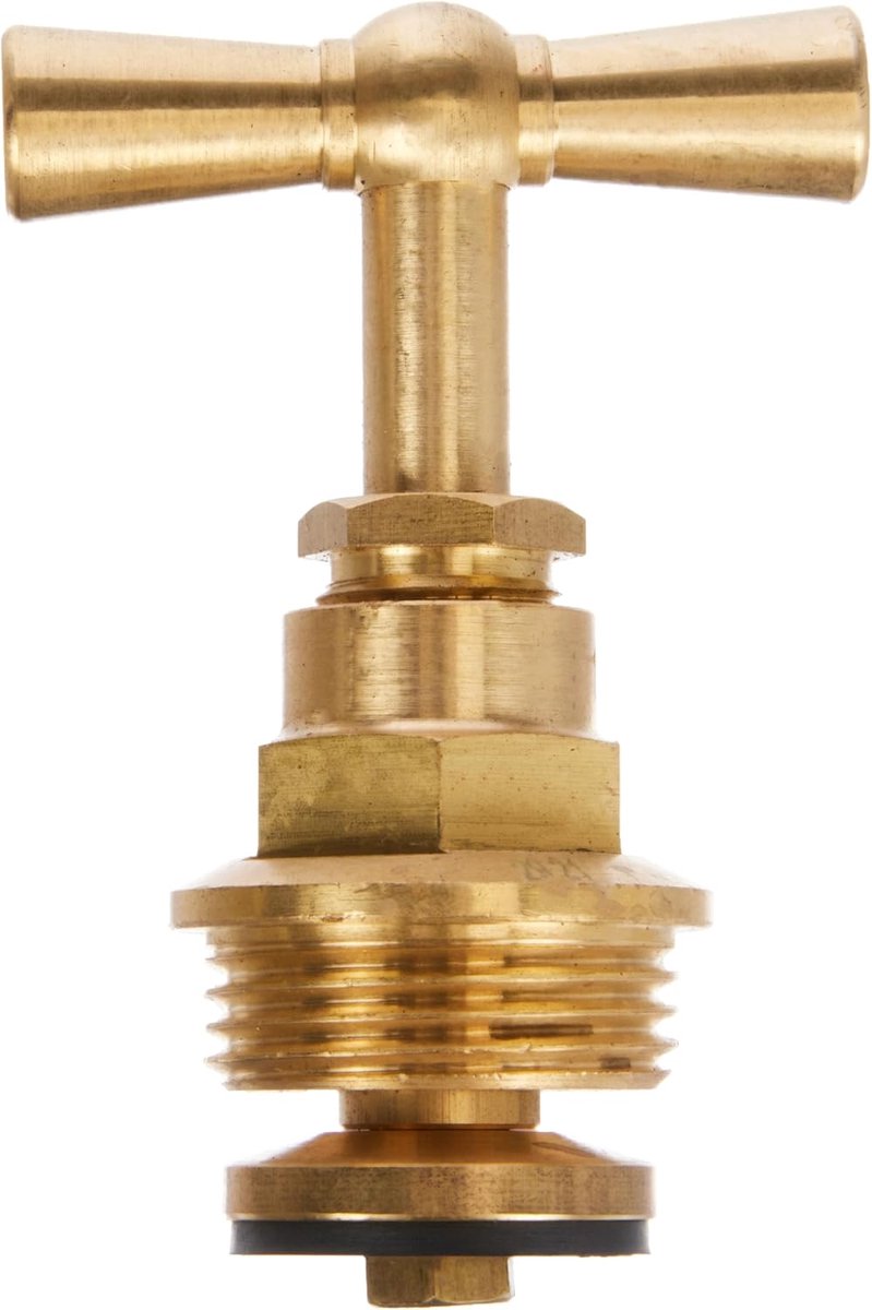 SnelShoppen - Boutté TRC26 tap hoofd, messing, mannelijke aansluiting, 26 x 34 mm, goudkleurig, voor vloeistoffen tot 7 bar druk, ideaal voor tuin en