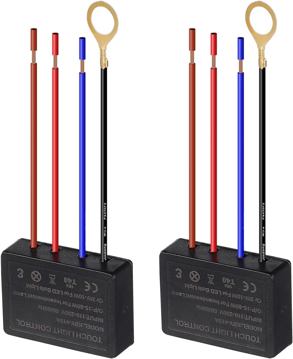 SnelShoppen - 2x Touch Switch Dimmer - 4-Way Touch Sensor voor LED Tafellampen - Eenvoudige Installatie - Dimbare Touch Lampen voor Thuis en Kantoor
