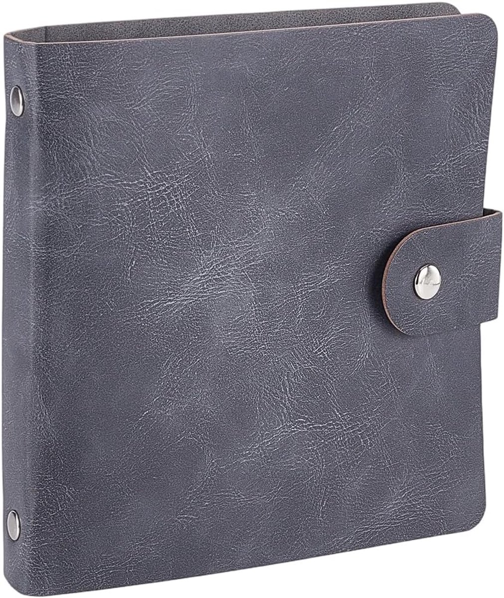 SnelShoppen - Mini Foto Album Boek 5.1 x 3.7 inch - Zwart PU Lederen Hoes - 25 Pockets - 2 Ring Binder - Perfect voor Postcards en DIY Artwork - Verja