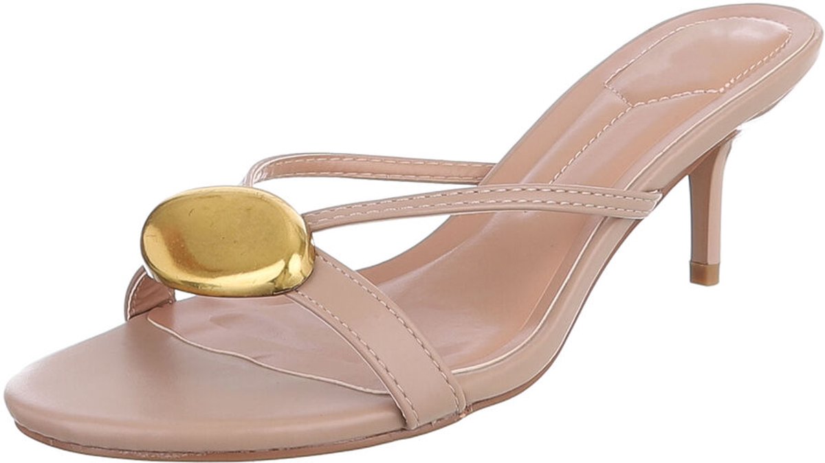 Dames slippers - hoge hak - elegante instapper Mt:38