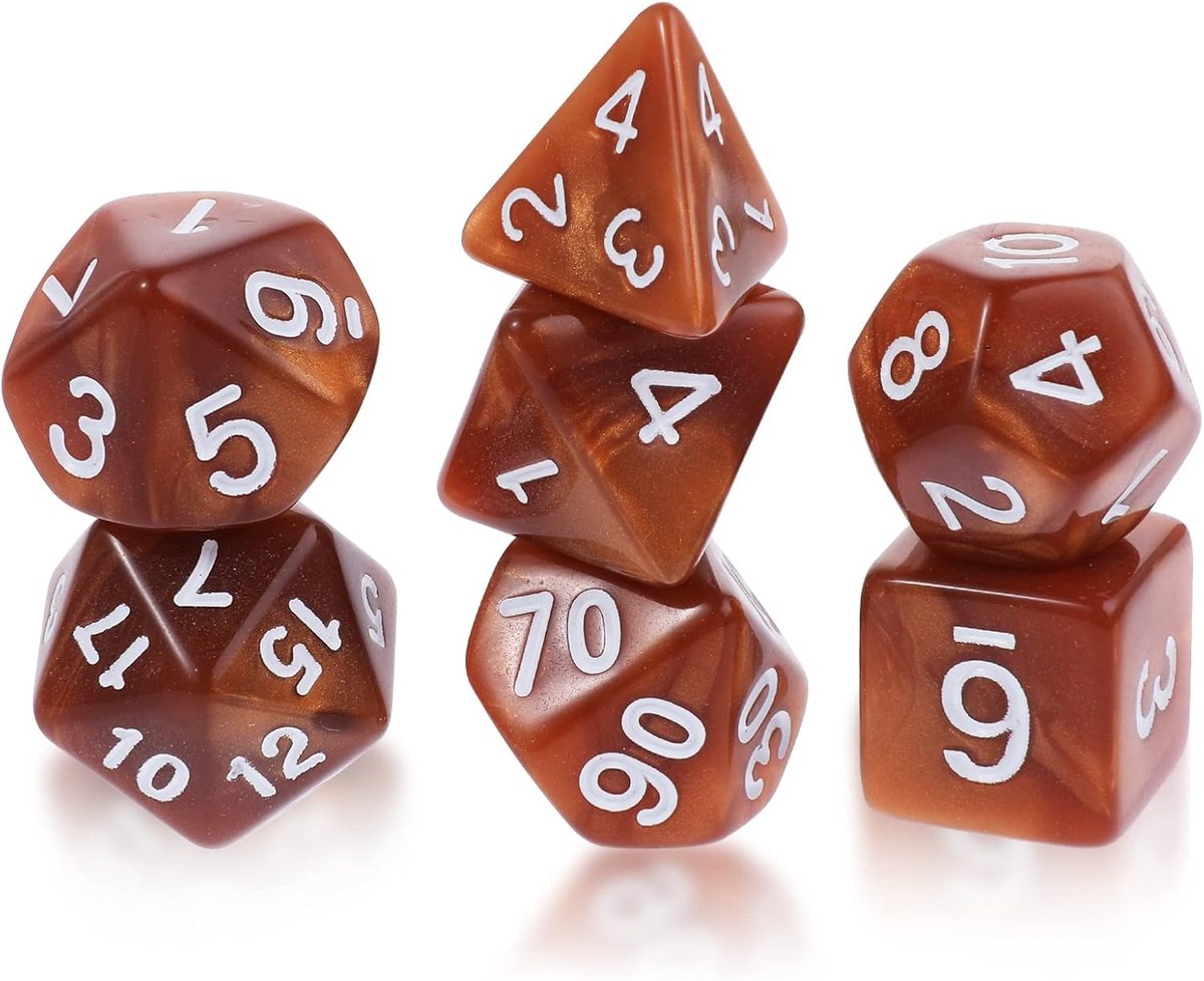SnelShoppen - 7-delige DND Dobbelstenen Set voor Dungeons and Dragons, Paars Mist Polyeder Dobbelstenen, D20 D12 D10 D8 D6 D4, Milieuvriendelijk Acryl