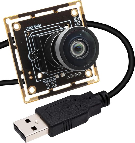 SnelShoppen - 5MP USB Camera Module met M12 Lens - 30FPS Webcam voor PC, Raspberry Pi, Jeston Nano - 120 Graad Hoek - IMX335 Low Light