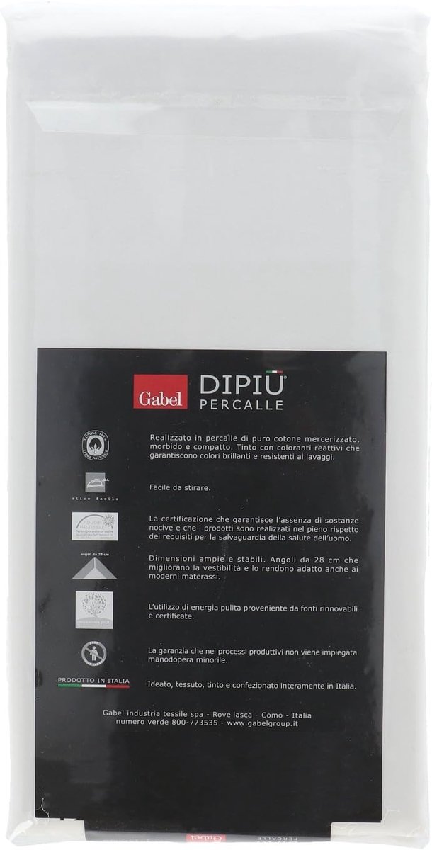SnelShoppen - Luxe Beddegoed - Katoenen Bedlakens 210x140 cm - Percale - Dubbel Bed Maxi met Elastische Hoeken - Bianco - Perfect voor Thuis of Vakant