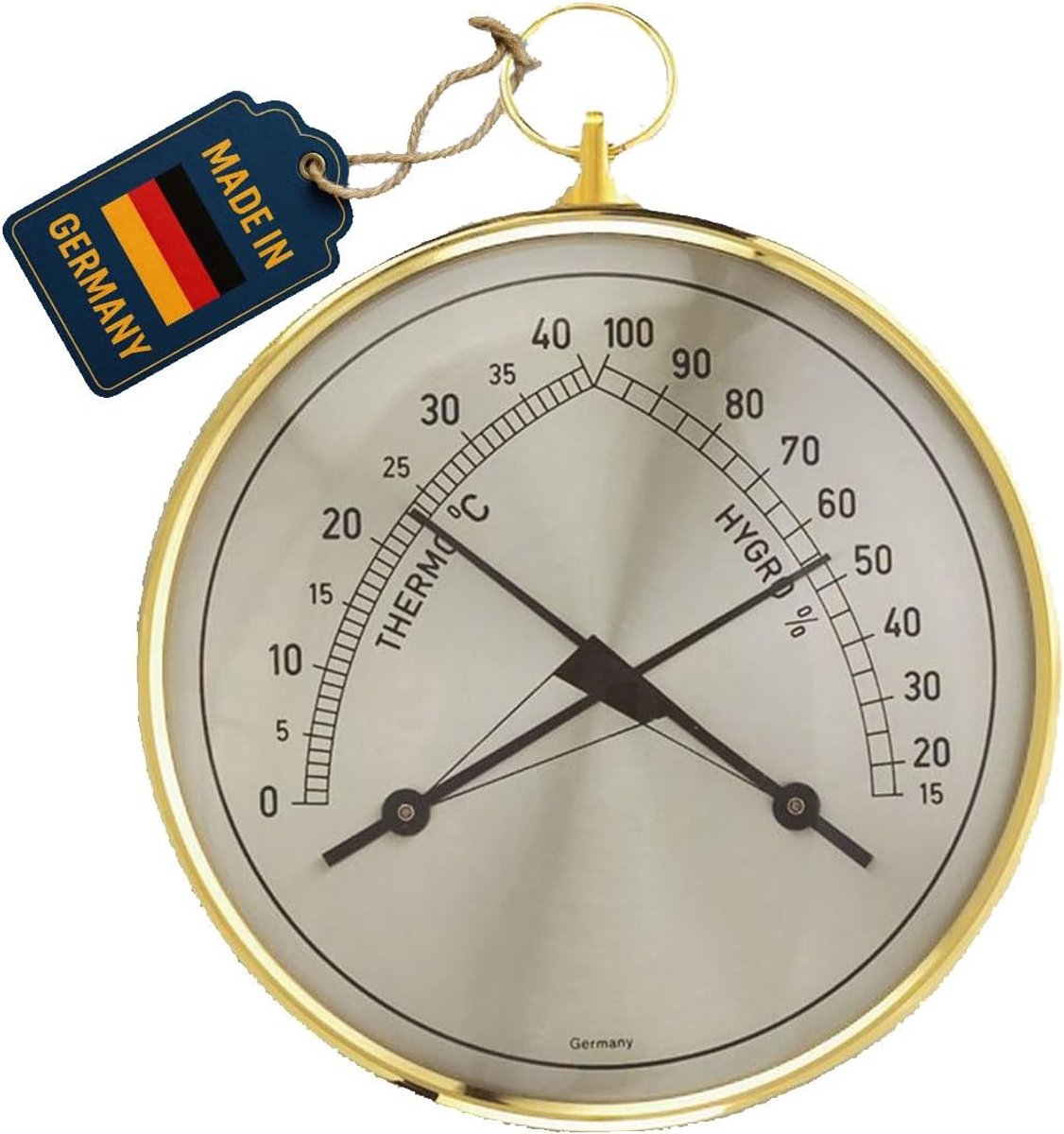 SnelShoppen - Digitale Thermo-Hygrometer - Precisie Temperatuur en Vochtmeting - Gezond Binnenklimaat - Metalen Ring - Voor Woonkamer, Keuken en Kanto