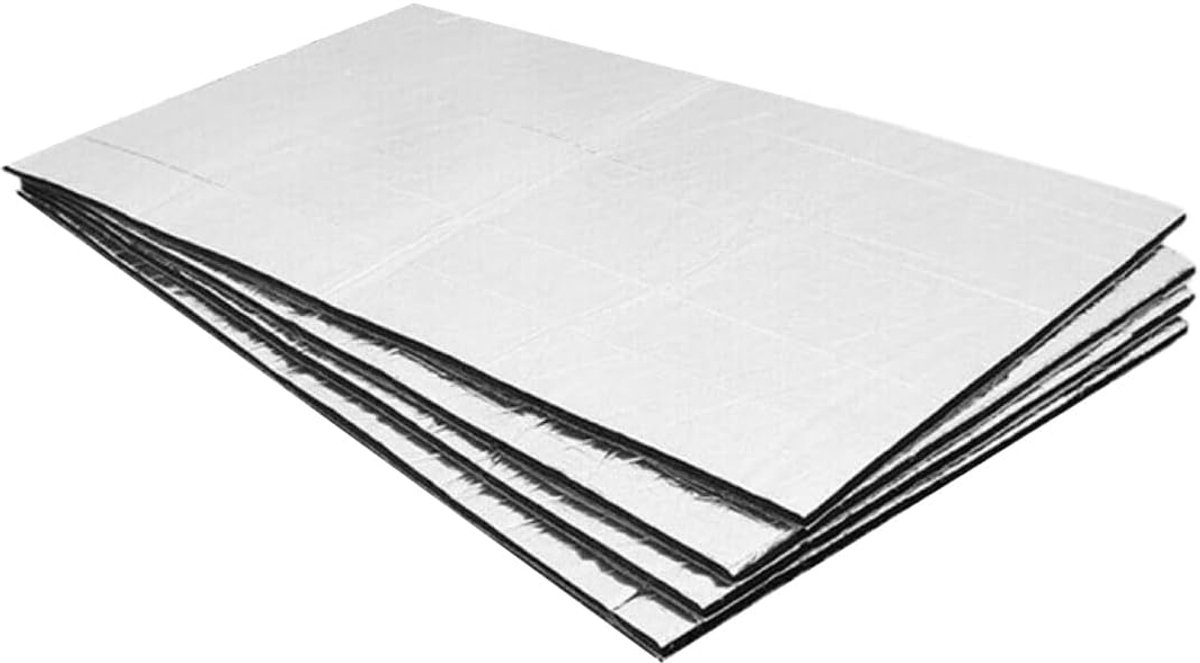 SnelShoppen - Pack van 4 Geluidsisolerende Matten voor Auto's - Geluidsisolatie Plaat - Waterproof, 250x180x5 mm, Aluminium Folie en Rubber