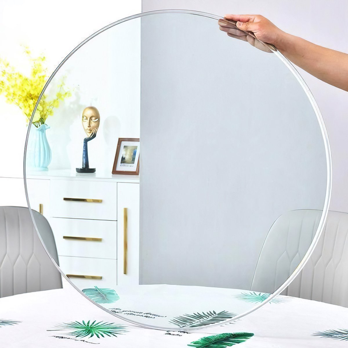 MIVRAY Tafelblad – Rond Gehard Glas 51 Cm – 0,6 Cm Dik – Transparant – Voor Woonkamer Keuken Of Koffiehoek – Zonder Montage