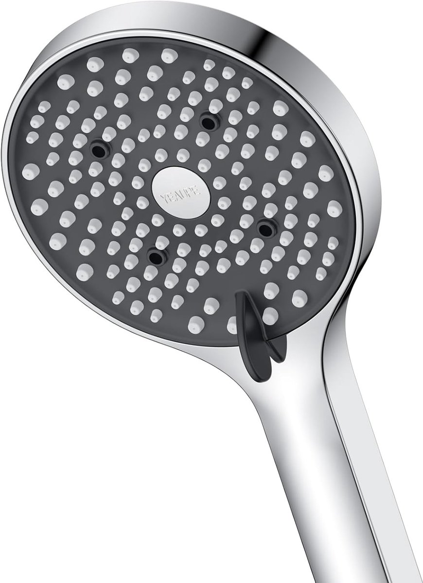SnelShoppen - High Pressure Duschkopf met 6 Jet Types - Waterbesparende Handdouche, Antikalk & Chroom Geplateerd - Ideaal voor Douche en Bad