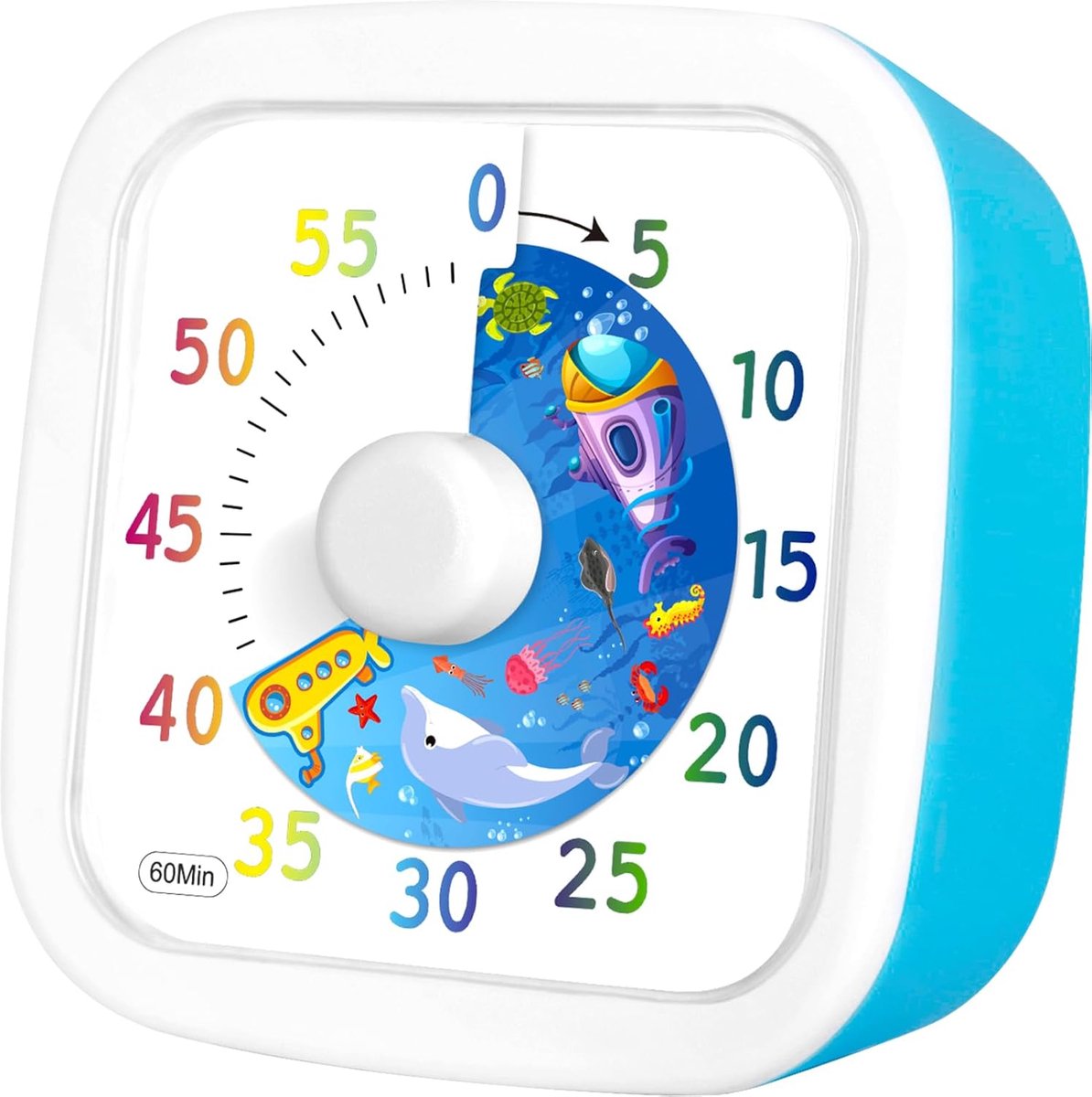SnelShoppen - Visual Countdown Timer 60 Minuten - Stille Keuken Timer voor Kinderen en Volwassenen - Efficiënte Tijdmanagement Tool - Leuk Ontwerp voo