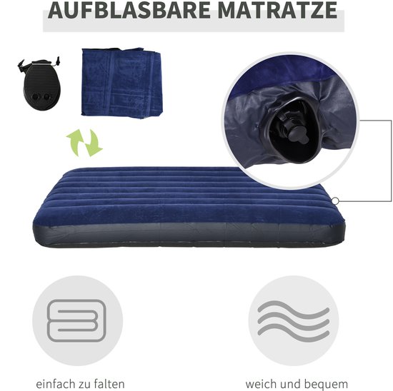 FloraGrace Koepeltent – 193 x 136 x 178 cm – Met Veldbed En Luchtmatras – Oxfordstof – Groen – Voor 2 Personen – Met Voetpomp — afbeelding 3