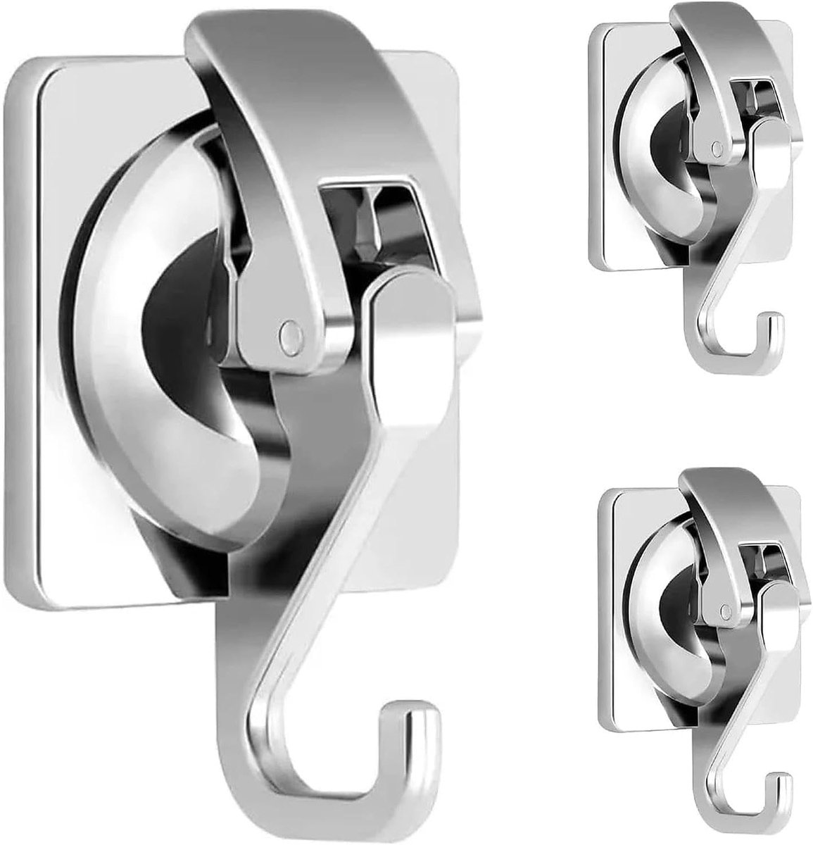 SnelShoppen - 3 Stuks Vacuum Suction Cup Hooks - Extra Sterke Zuignappen voor Keuken en Badkamer - Geen Boren Wandhaak voor Handdoeken, Kleding en Mee