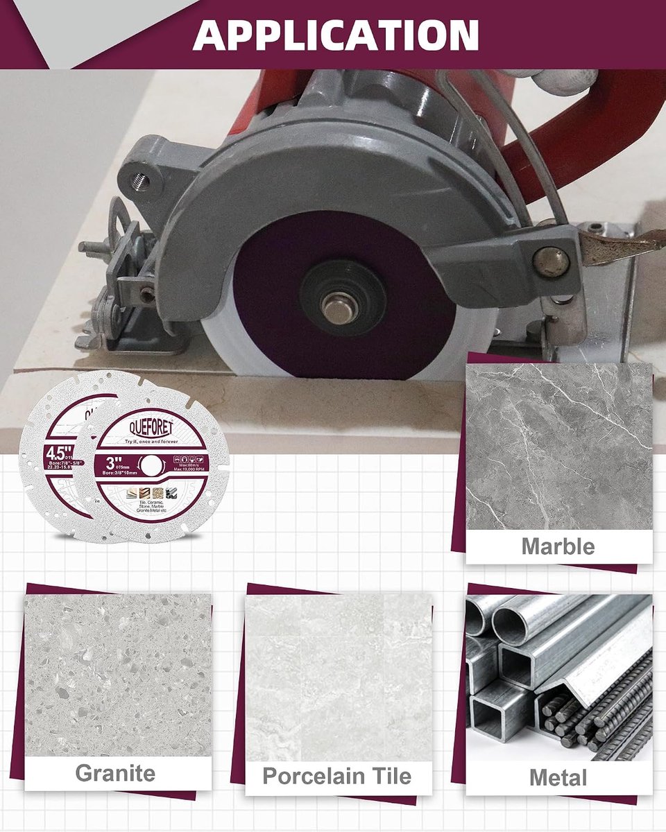 SnelShoppen - Diamant Slijpschijven voor Tegels 75 mm - 3 Stuks - Keramische Zaagblad voor Porselein, Marmer, Graniet - 10 mm Boorgat voor Mini Machin
