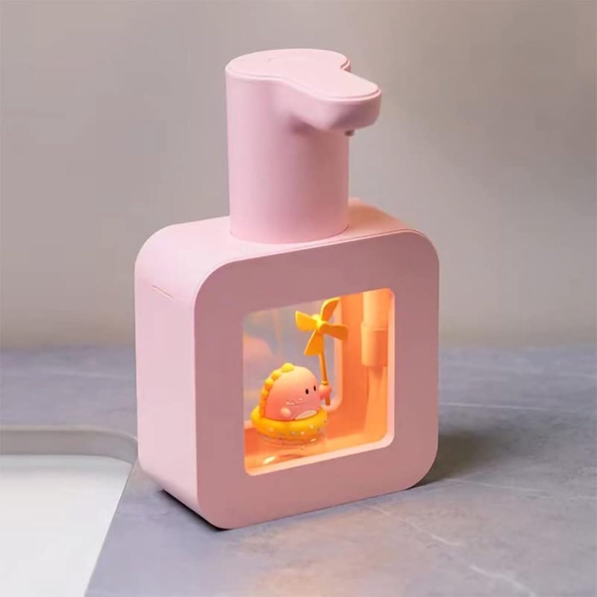 SnelShoppen - Automatische Zeepdispenser voor Kinderen, Contactloze Sensor Zeepdispenser, Schattige Cartoon Schuimzeep voor Keuken en Badkamer (Roze K