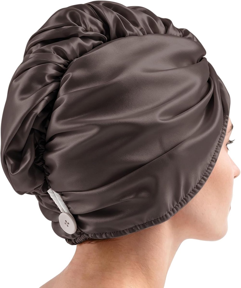 SnelShoppen - Satijnen Haarhanddoek Wrap 70x25cm, Dubbellaagse Microvezel, Super Absorberend, Zacht en Anti-Kroezen, Tulband Haarhanddoeken voor Thuis