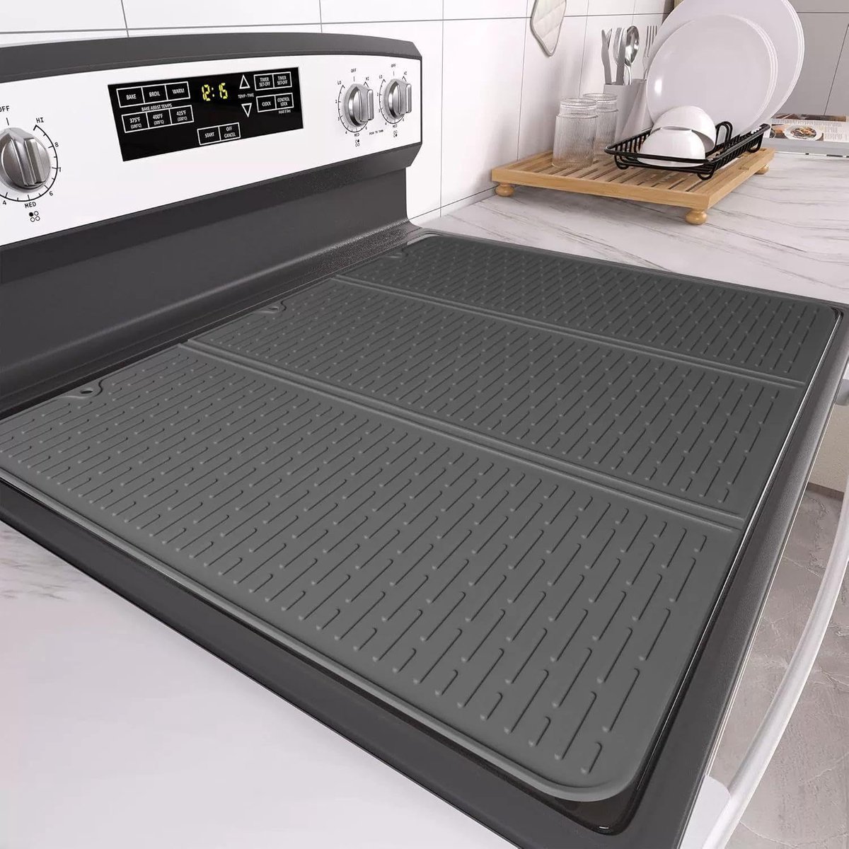 SnelShoppen - Inklapbare Siliconen Fornuisafdekmat 71x50 cm - Hittebestendige Kookbeschermingsmat voor Gas- en Elektrische Fornuizen - Multifunctionel