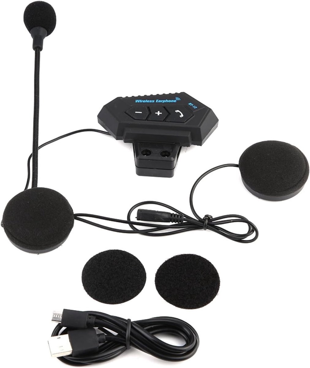 SnelShoppen - Bluetooth Headset voor Motorhelm - Hi-Fi Headphones met Handsfree Functie - Draadloze Bluetooth 4.1 Headset voor Bellen en Muziek - Gesc
