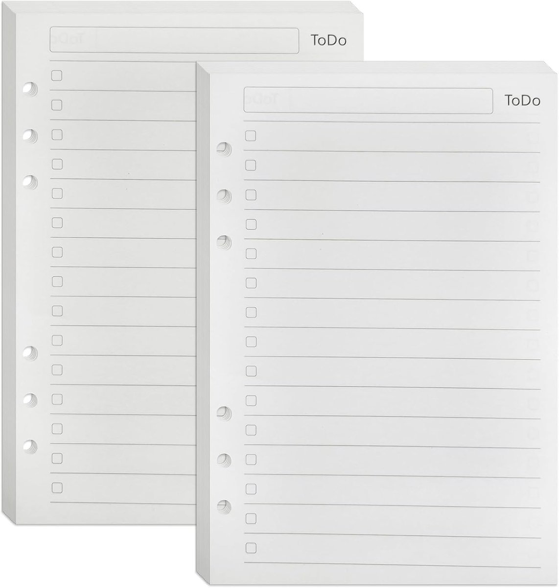 SnelShoppen - A5 To Do List Refills voor 6 Ring Planner/Binder, 90 Bladen/180 Pagina's, Dagelijkse Taken Checklist, 100gsm Papier, 8.25" × 5.5"