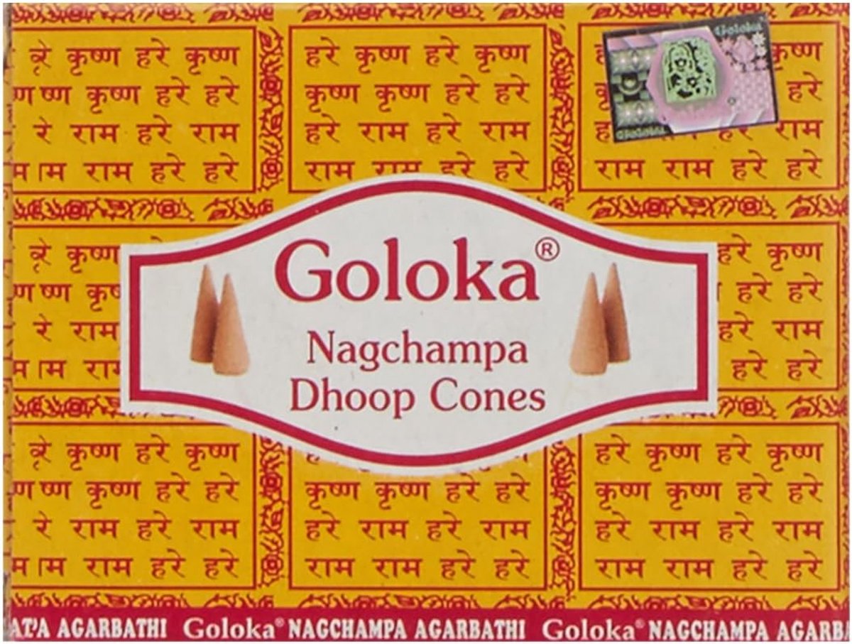 SnelShoppen - Goloka Nag Champa Rook Cones Bulk Pack - 120 Stuks - Geurige Rookhars - Ideaal voor Meditatie, Ontspanning, Feestjes en Meer