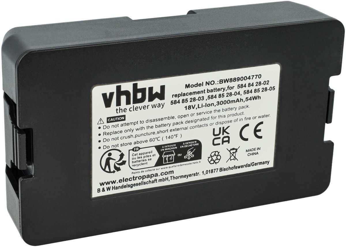 vhbw-accu compatibel met Gardena Automower 305 (2020-2022) robotmaaier (3Ah, 18V Li-Ion)