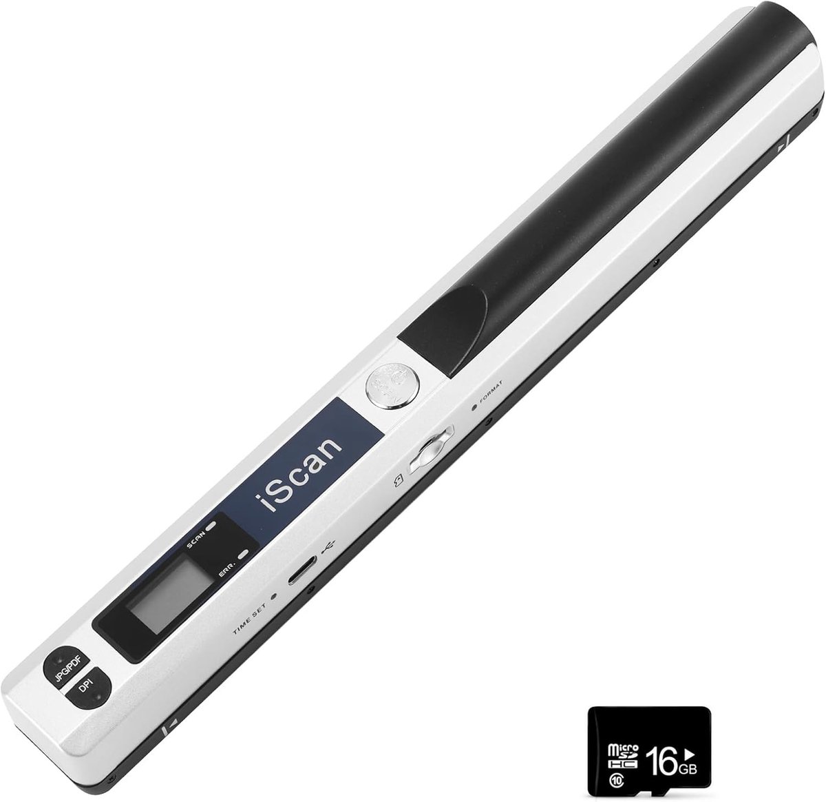 SnelShoppen - Draagbare Scanner 900DPI USB Handheld Document Scanner voor JPG PDF Formaat met 16GB Micro SD Kaart (Wit) - Ideaal voor Thuis en Kantoor