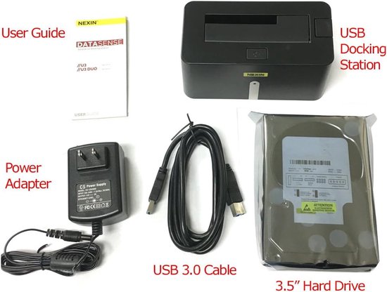 Harde Schijf Dock - Externe Opslag - Data Overzetten - Hoge Overdrachtssnelheid - 5TB Capaciteit - Zwart — afbeelding 2