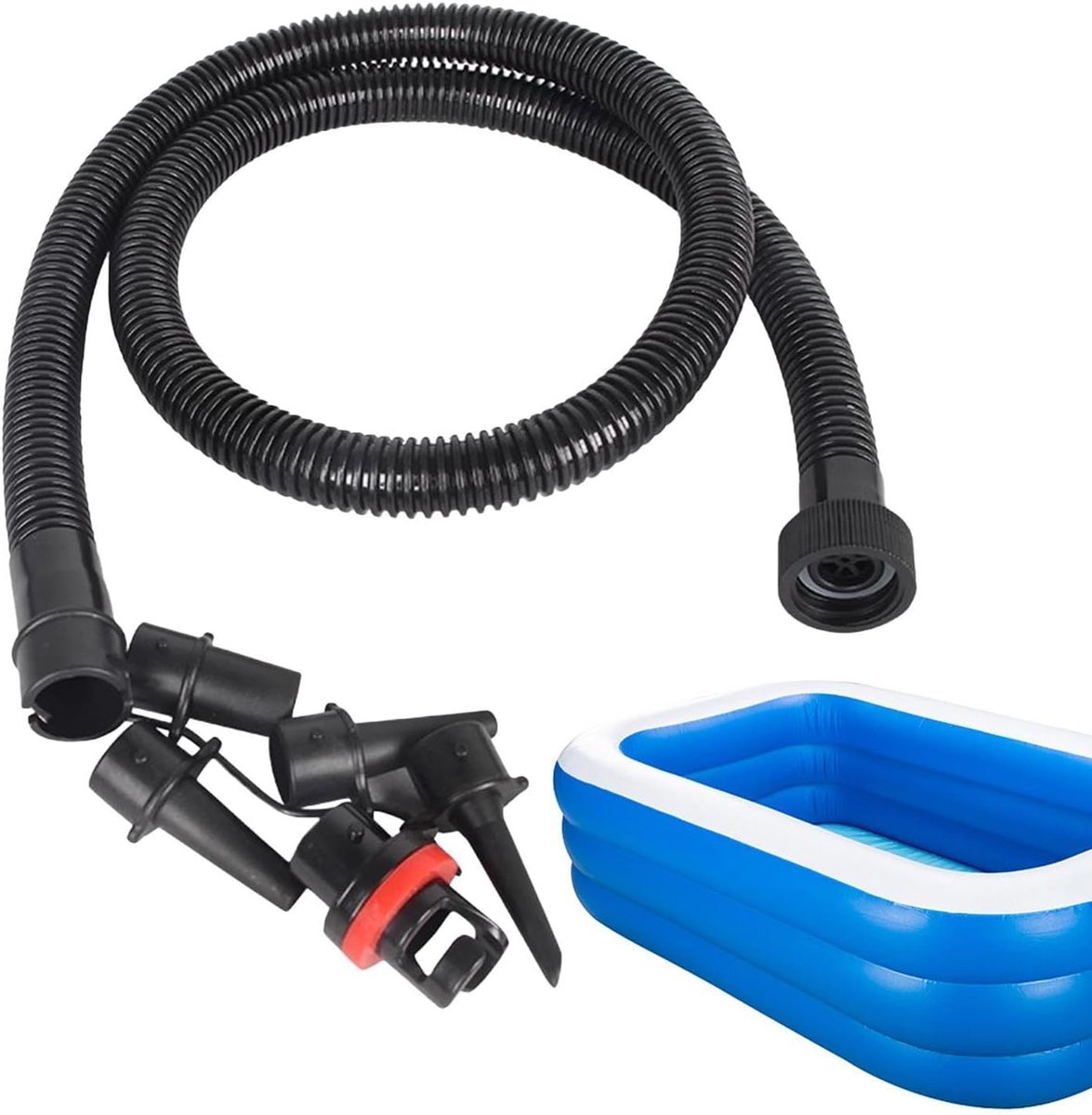 Pomp Adapterstuk - Opblaasmondstuk Vervanger - Water Sporten - Universele Schroefdraad - 120 cm - Enkel attribuut