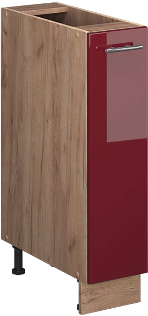 Vicco Apotheekkast Fame-Line, Bordeauxrode hoogglans/Goudkleurig Eiken, 20 cm zonder werkblad