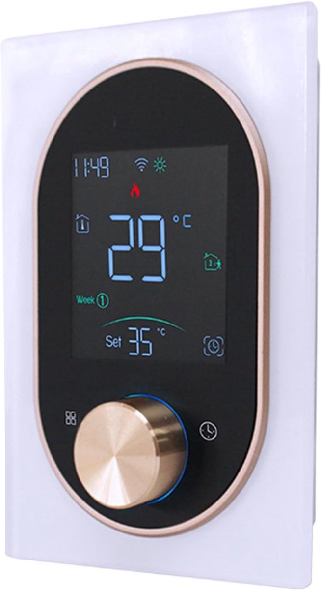 Slimme Thermostaat - WIFI Thermostaat - Energie Besparen - Touchscreen Bediening - 16A - Wit