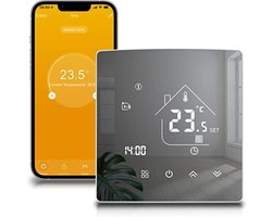 Slimme Thermostaat - Wifi Thermostaat Verwarming - Energie Besparen - App en Spraakbediening - 90 x 86 x 27 mm