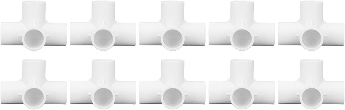 PVC Fitting - Elleboog Connector - Meubels Bouwen - 4-Weg Hoek - 25 mm Binnendiameter - Wit