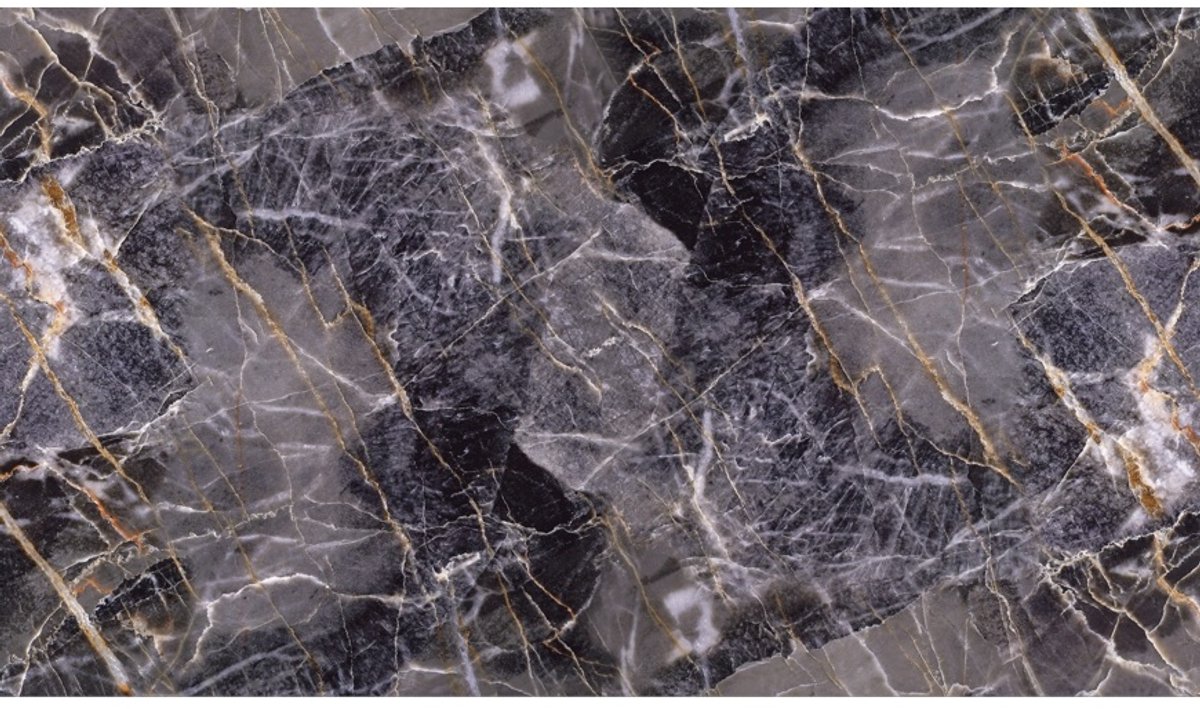 DMS - Decoratief Zelfklevend Paneel - Zwart-Goud Marmer - 280x60 cm