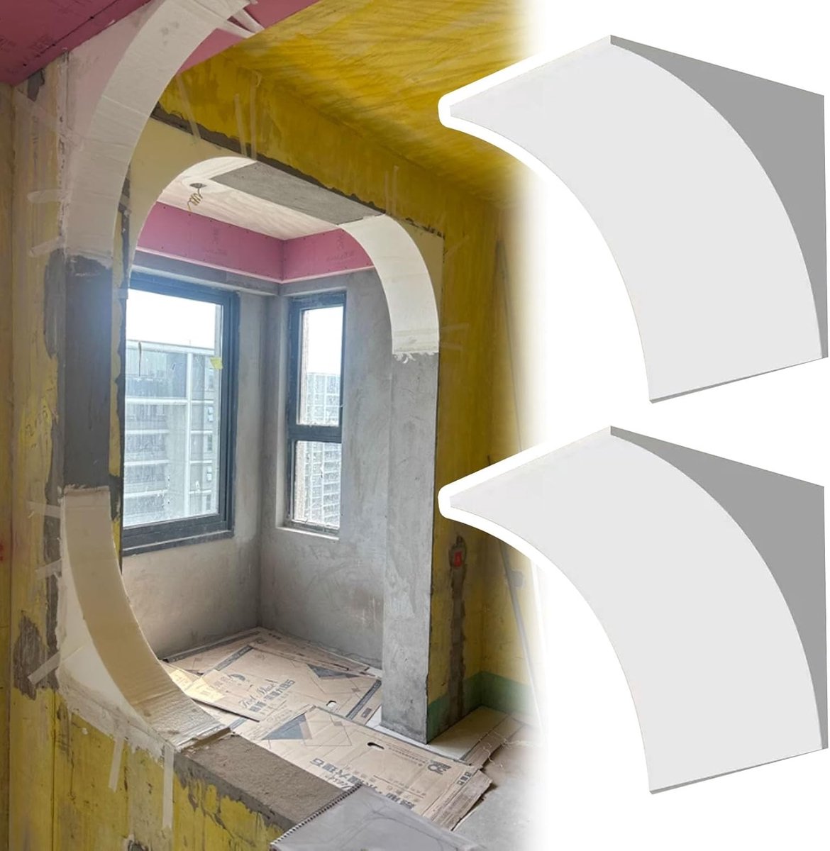 Boog Deuropening Kit - Ronde Hoek Set - Interieur Verbeteren - Naadloos Gebogen Ontwerp - Universeel - Verfvriendelijk