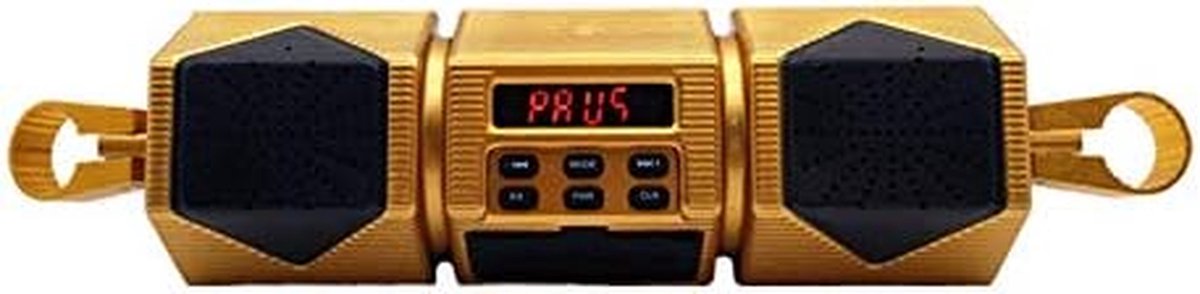 Motorfiets Luidspreker - Fiets Audio Systeem - Muziek Luisteren - Waterdicht Ontwerp - 26 x 8 x 8 cm - Goud